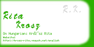 rita krosz business card